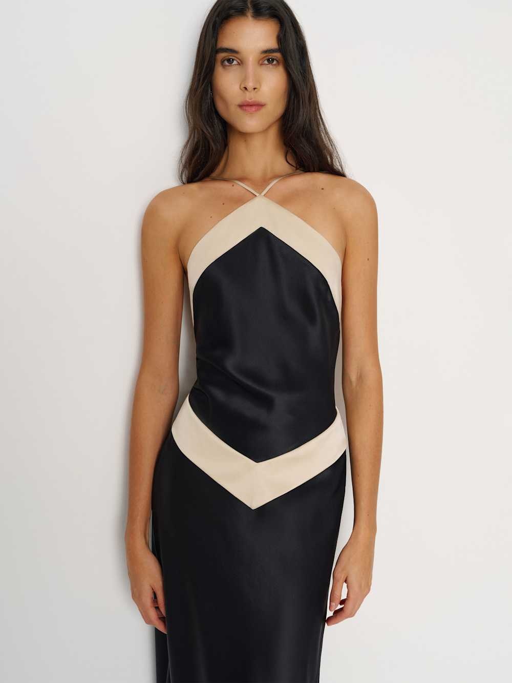 Reformation Jillian Silk Dress Black - Size 2 - Picture 4 of 5